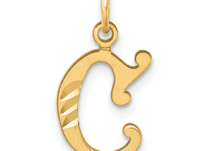 14K Diamond-cut Letter Initial Charm