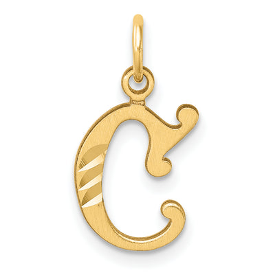 14K Diamond-cut Letter Initial Charm
