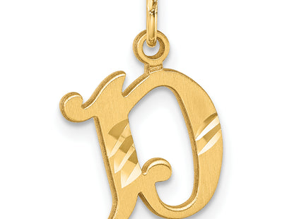 14K Diamond-cut Letter Initial Charm