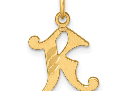 14K Diamond-cut Letter Initial Charm