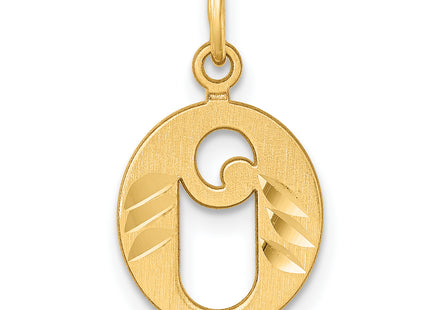 14K Diamond-cut Letter Initial Charm