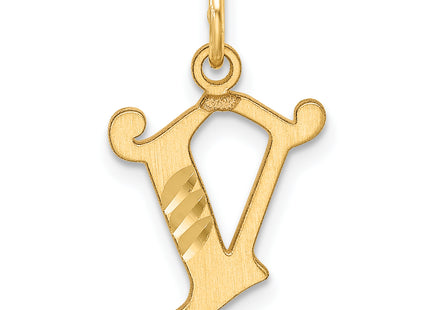 14K Diamond-cut Letter Initial Charm