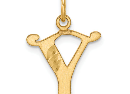 14K Diamond-cut Letter Initial Charm