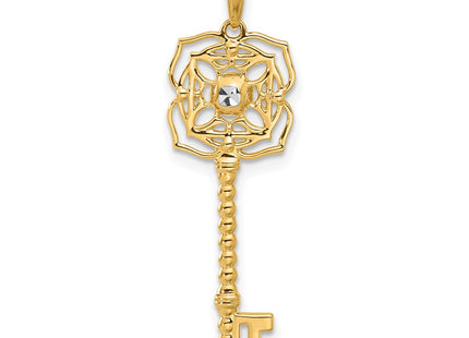 14k Yellow & Rhodium Pendants Style C4836 - Classique Jewelry Inc.