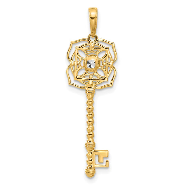 14k Yellow & Rhodium Pendants Style C4836 - Classique Jewelry Inc.