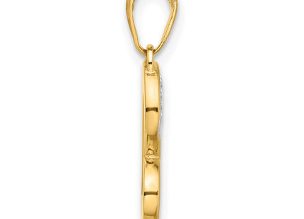 14k Yellow & Rhodium Pendants Style C4839 - Classique Jewelry Inc.