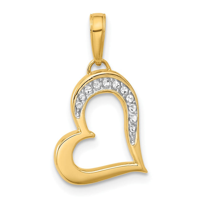 14k Yellow & Rhodium Pendants Style C4839 - Classique Jewelry Inc.