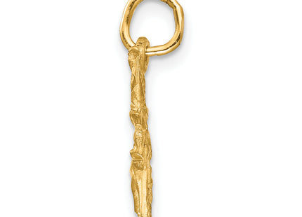 14k Satin Diamond-cut Sagittarius Zodiac Charm, 19 x 12mm