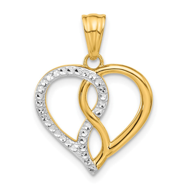 14k Yellow & Rhodium Pendants Style C4840 - Classique Jewelry Inc.