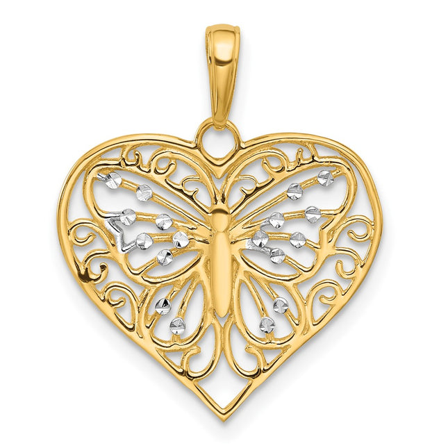 14k Yellow & Rhodium Pendants Style C4844 - Classique Jewelry Inc.