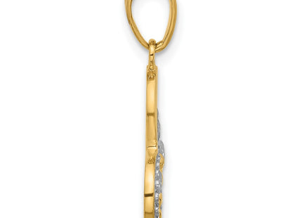 14k Yellow & Rhodium Pendants Style C4845 - Classique Jewelry Inc.