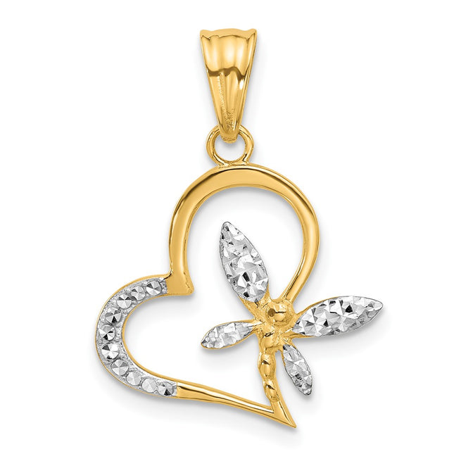 14k Yellow & Rhodium Pendants Style C4845 - Classique Jewelry Inc.