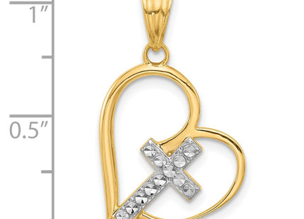 14k Yellow & Rhodium Pendants Style C4846 - Classique Jewelry Inc.