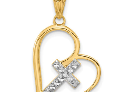 14k Yellow & Rhodium Pendants Style C4846 - Classique Jewelry Inc.