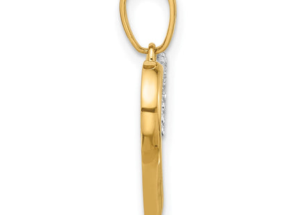 14k Yellow & Rhodium Pendants Style C4849 - Classique Jewelry Inc.
