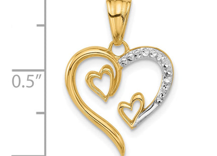 14k Yellow & Rhodium Pendants Style C4849 - Classique Jewelry Inc.