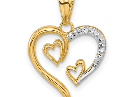 14k Yellow & Rhodium Pendants Style C4849 - Classique Jewelry Inc.