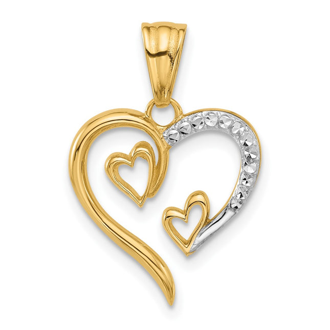 14k Yellow & Rhodium Pendants Style C4849 - Classique Jewelry Inc.