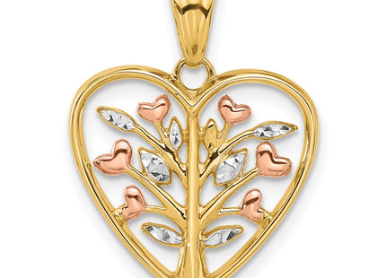 14k Yellow & Rhodium Pendants Style C4850 - Classique Jewelry Inc.