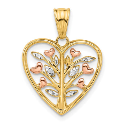 14K rose gold heart pendant