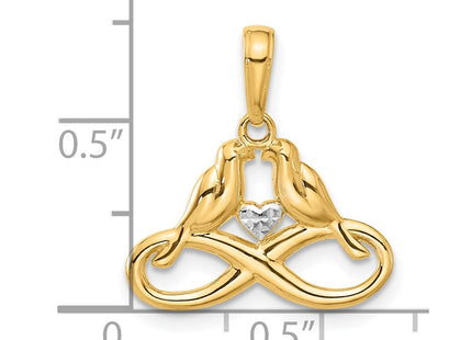 14k Yellow & Rhodium Pendants Style C4851 - Classique Jewelry Inc.