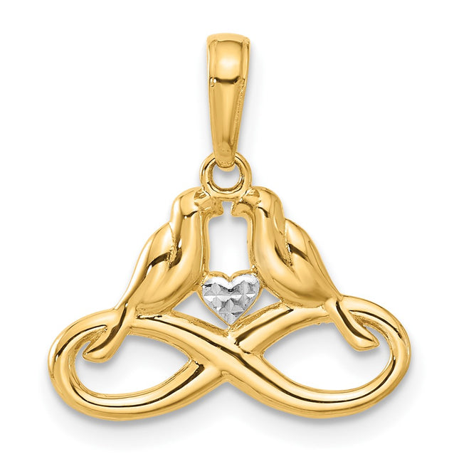 14k Yellow & Rhodium Pendants Style C4851 - Classique Jewelry Inc.
