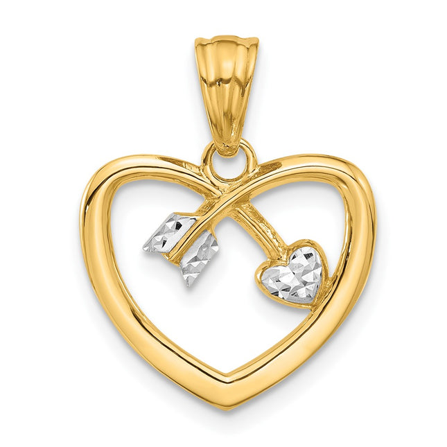 14k Yellow & Rhodium Pendants Style C4852 - Classique Jewelry Inc.
