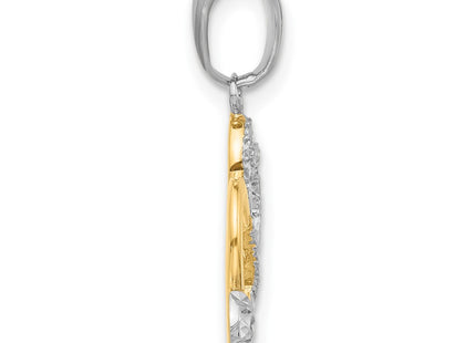 14k Yellow & Rhodium Pendants Style C4853 - Classique Jewelry Inc.