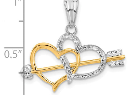 14k Yellow & Rhodium Pendants Style C4853 - Classique Jewelry Inc.