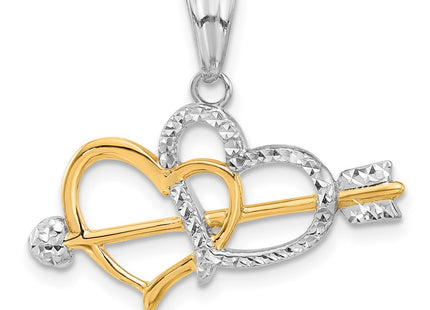 14k Yellow & Rhodium Pendants Style C4853 - Classique Jewelry Inc.
