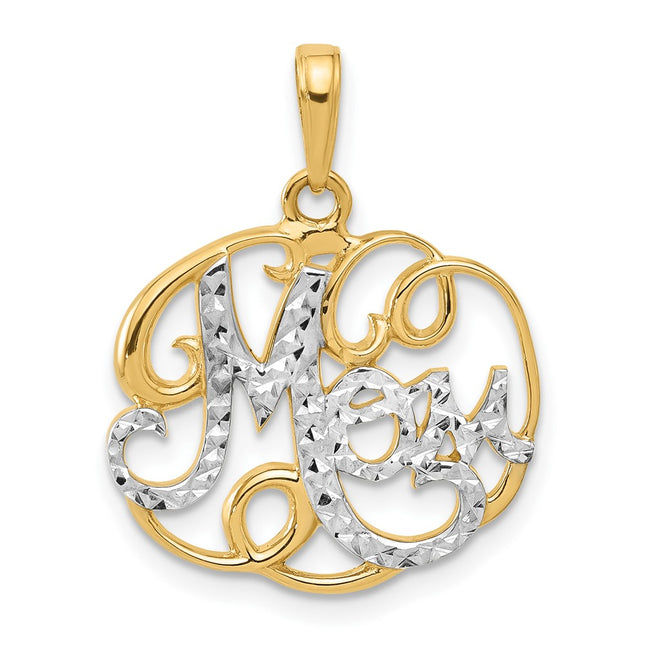 14k Yellow & Rhodium Pendants Style C4855 - Classique Jewelry Inc.