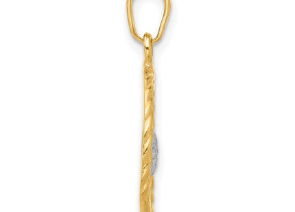 14k Yellow & Rhodium Pendants Style C4856 - Classique Jewelry Inc.