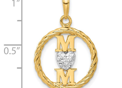 14k Yellow & Rhodium Pendants Style C4856 - Classique Jewelry Inc.