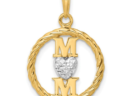 14k Yellow & Rhodium Pendants Style C4856 - Classique Jewelry Inc.