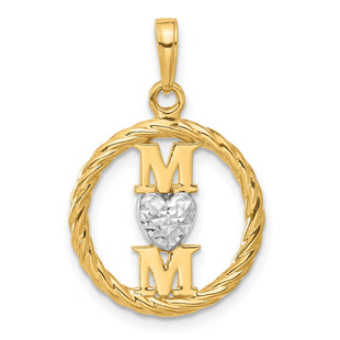 14k Yellow & Rhodium Pendants Style C4856 - Classique Jewelry Inc.
