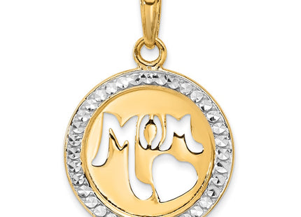 14k Yellow & Rhodium Pendants Style C4857 - Classique Jewelry Inc.