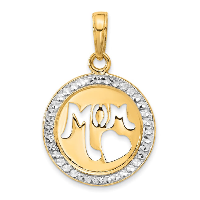 14k Yellow & Rhodium Pendants Style C4857 - Classique Jewelry Inc.