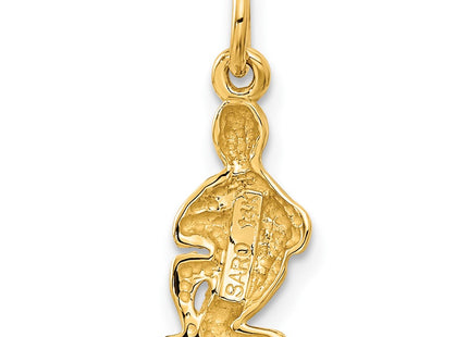 14K gold zodiac charm, another view