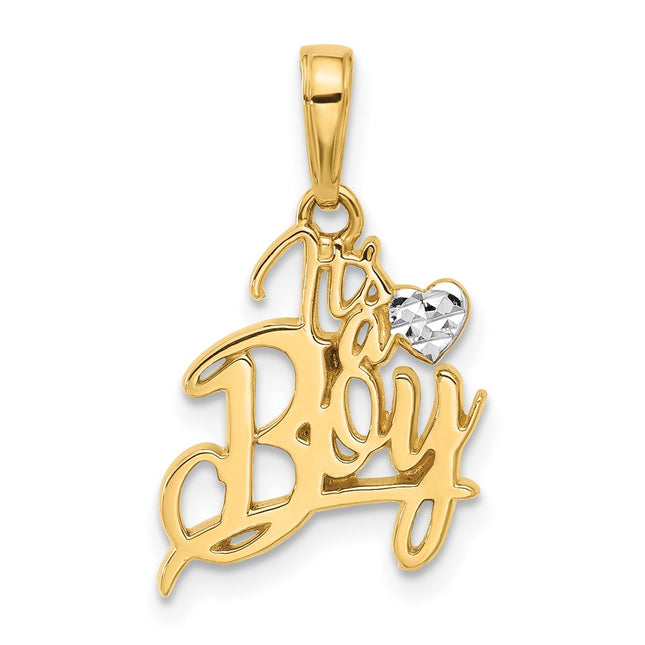 14k Yellow & Rhodium Pendants Style C4861 - Classique Jewelry Inc.
