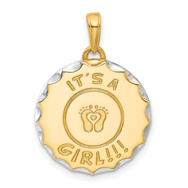 14k Yellow & Rhodium Pendants Style C4864 - Classique Jewelry Inc.