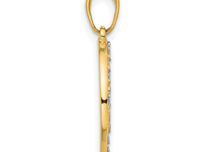 14k Yellow & Rhodium Pendants Style C4865 - Classique Jewelry Inc.