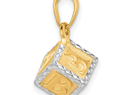 14k Yellow & Rhodium Pendants Style C4867 - Classique Jewelry Inc.