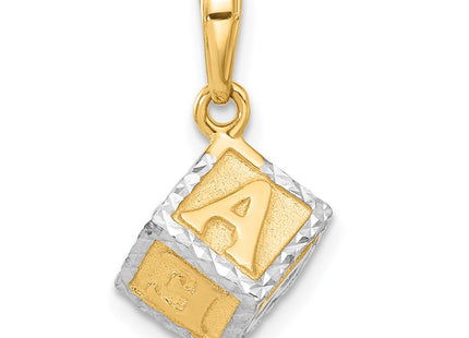 14k Yellow & Rhodium Pendants Style C4867 - Classique Jewelry Inc.