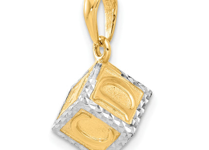14k Yellow & Rhodium Pendants Style C4867 - Classique Jewelry Inc.
