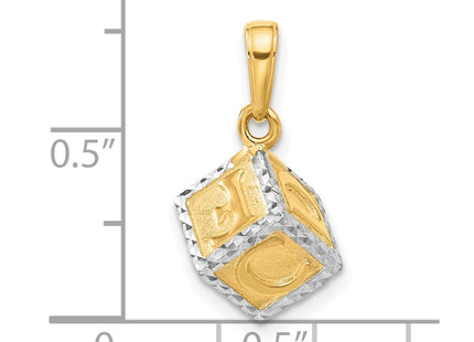 14k Yellow & Rhodium Pendants Style C4867 - Classique Jewelry Inc.