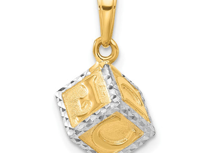 14k Yellow & Rhodium Pendants Style C4867 - Classique Jewelry Inc.
