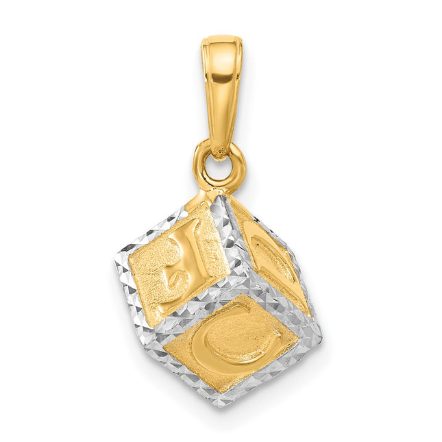 14k Yellow & Rhodium Pendants Style C4867 - Classique Jewelry Inc.