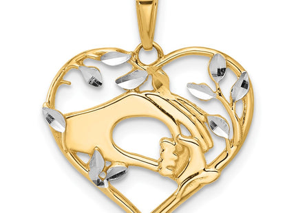 14k Yellow & Rhodium Pendants Style C4868 - Classique Jewelry Inc.