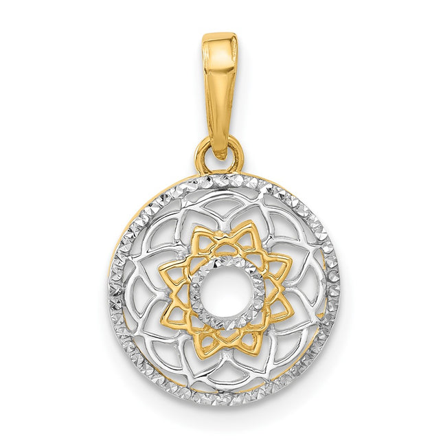 14k Yellow & Rhodium Pendants Style C4869 - Classique Jewelry Inc.