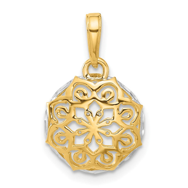 14k Yellow & Rhodium Pendants Style C4870 - Classique Jewelry Inc.